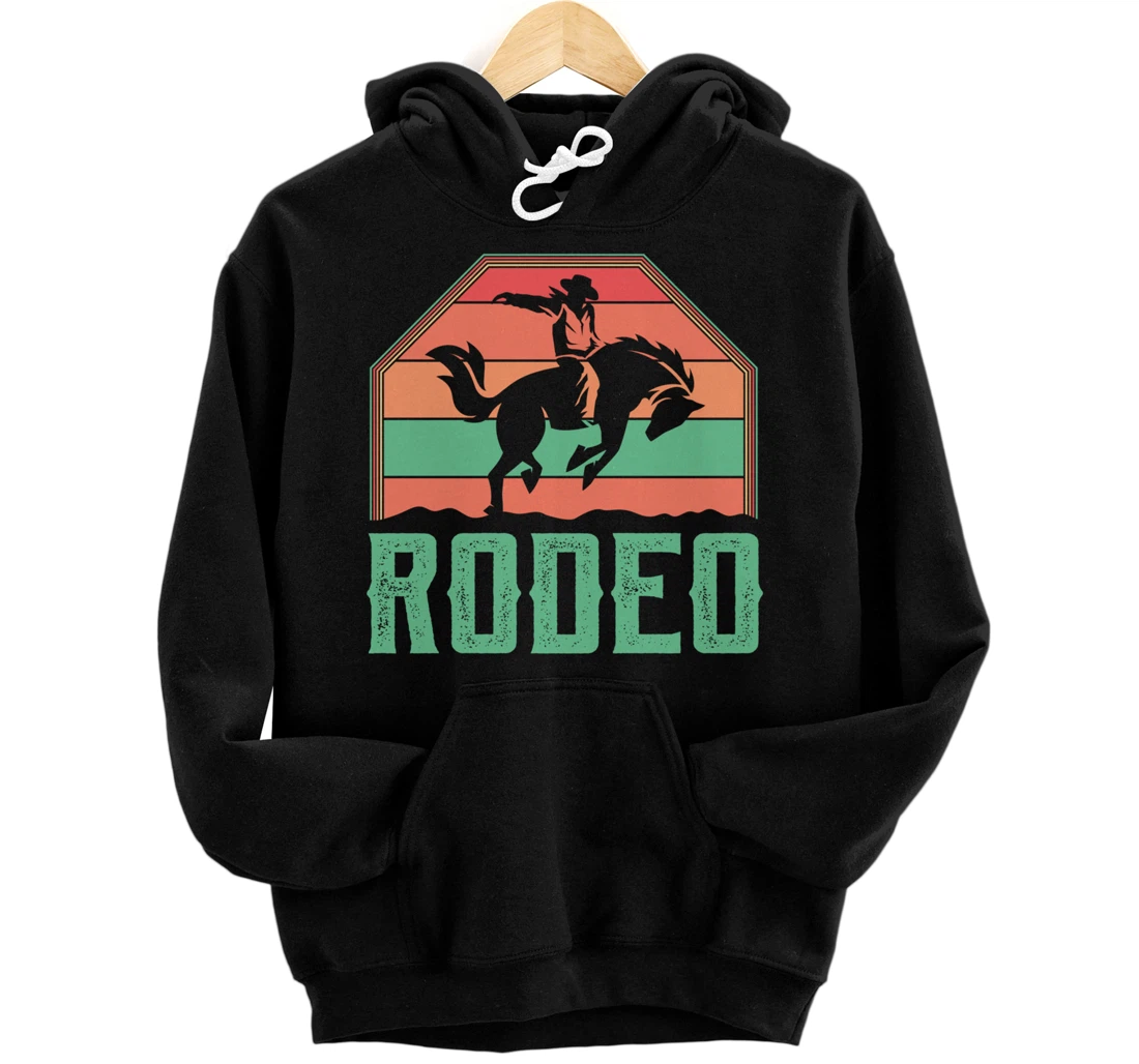 Personalized Western Horse Riding Rodeo Rider Cowboy Vintage Retro Gifts Pullover Hoodie