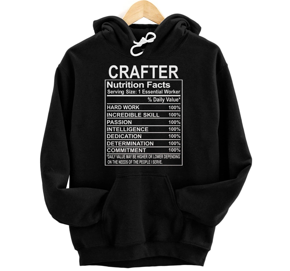 Personalized Funny Crafter Nutritional Facts Pullover Hoodie