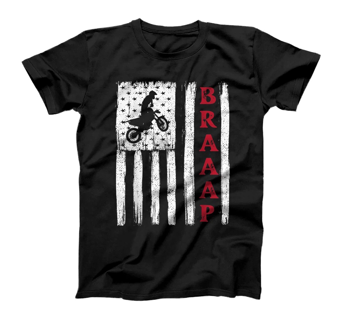 Personalized Funny BRAAAP Vintage USA American Flag Shirts Mens Dirt Bike T-Shirt, Kid T-Shirt and Women T-Shirt