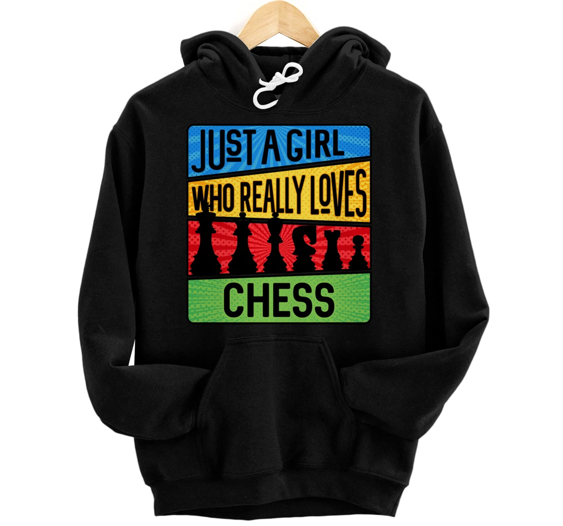 Personalized Just A Girl Who Really Loves Chess Pullover Hoodie