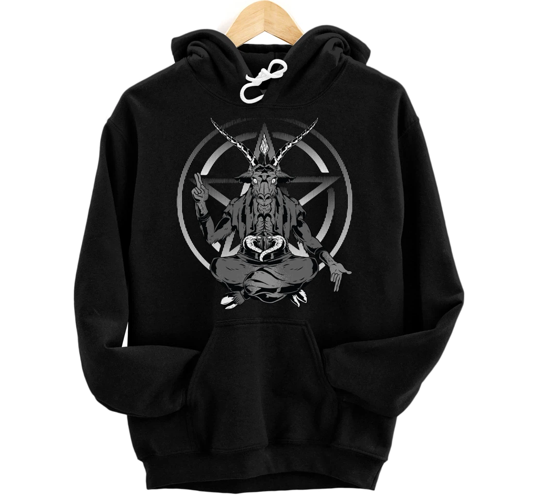 Personalized Occult Esoteric Symbols "Baphomet Pentagram" Baphomet Pullover Hoodie