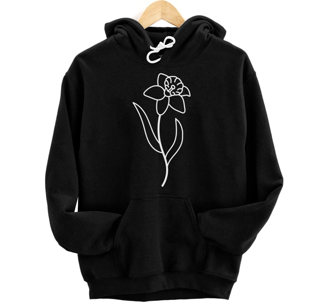 Personalized Line Art Floral Flower Abstract Fashion Graphic Pullover Hoodie