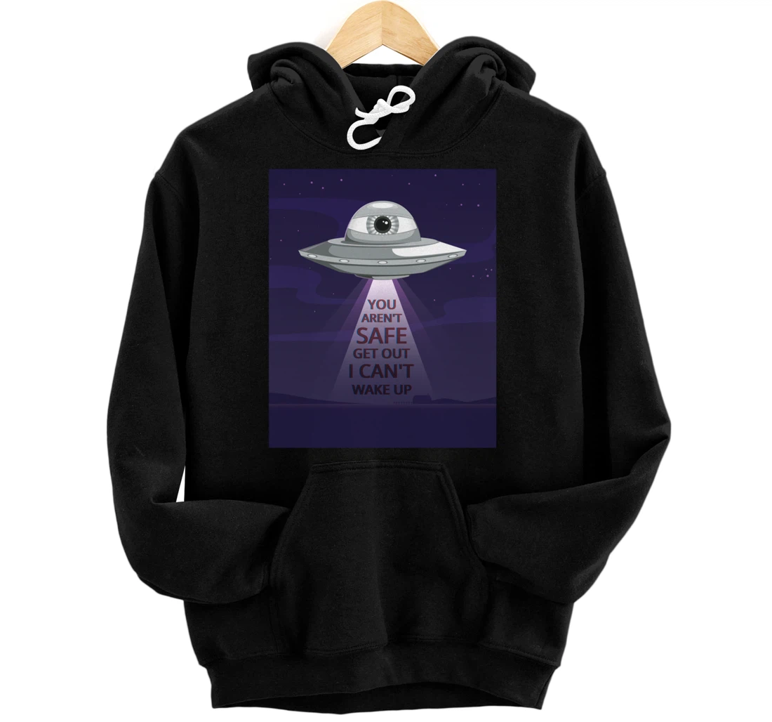 Personalized Weirdcore Aesthetic UFO Eyeball Alien Abduction Oddcore Pullover Hoodie