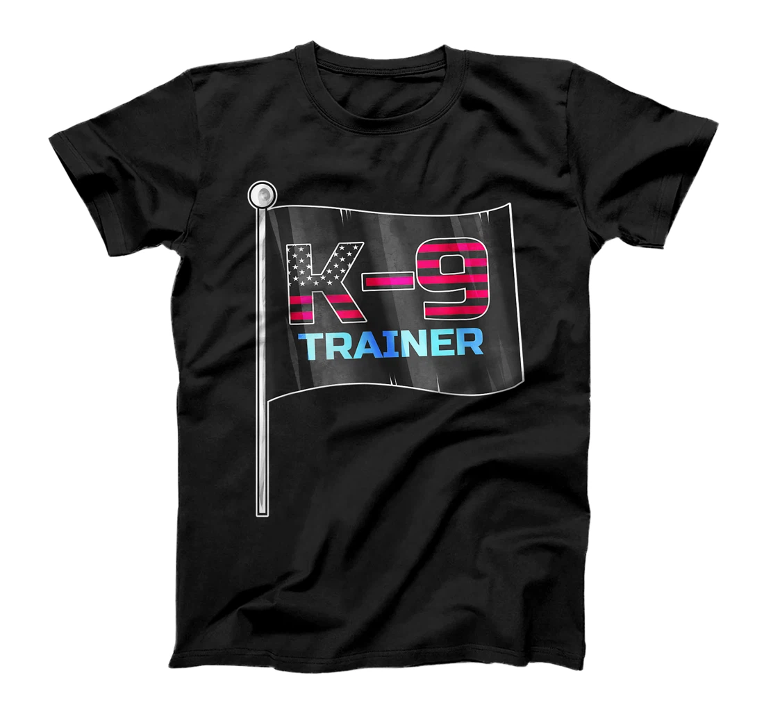 Personalized K9-Trainer Police Dog USA Flag T-Shirt, Women T-Shirt