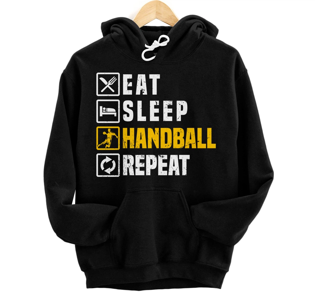 Personalized Eat Sleep Handball Repeat Funny Handball Pullover Hoodie