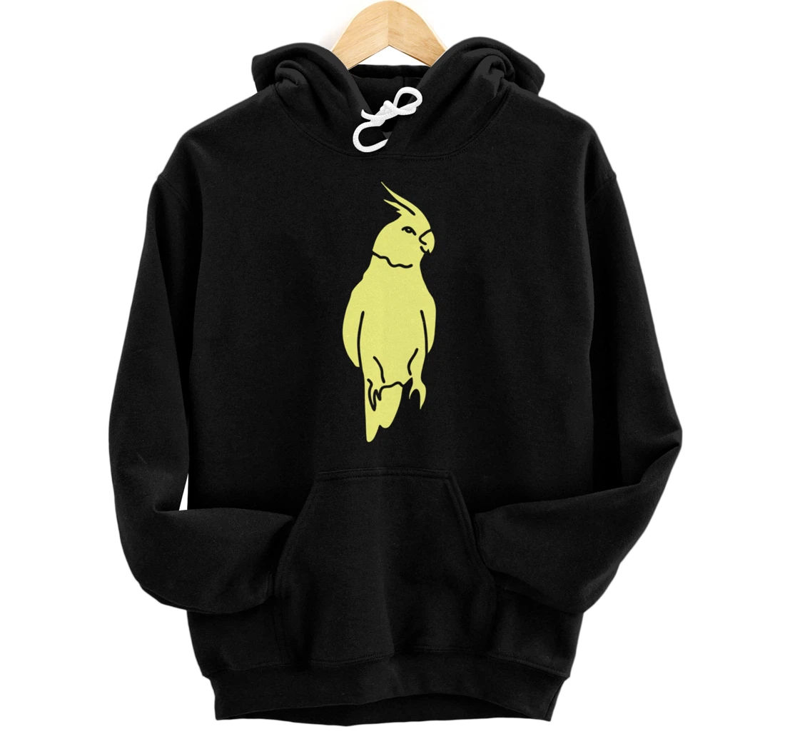 Personalized Funny Colored Cockatiel Bird Sketch Art Pullover Hoodie