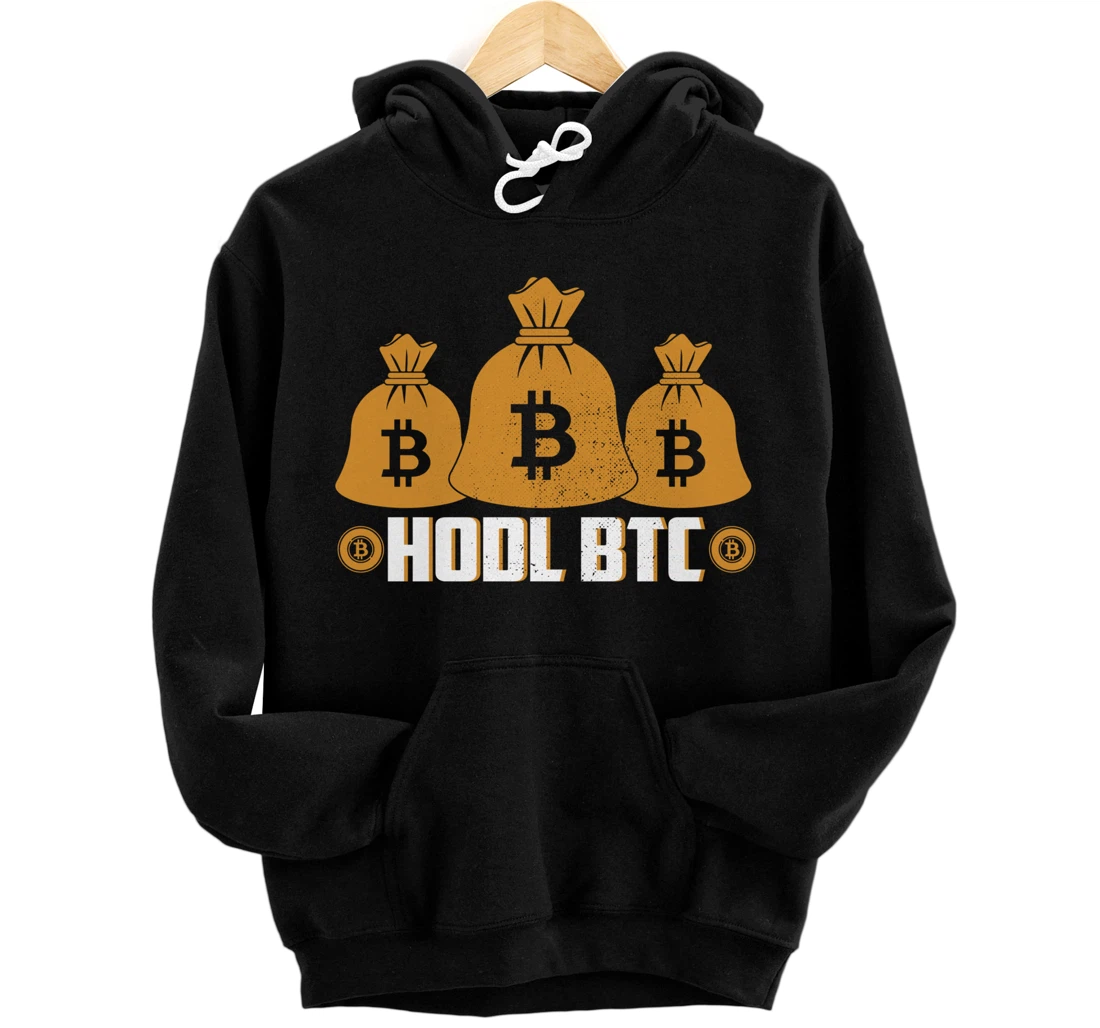 Personalized HODL Bitcoin Retro BTC Cryptocurrency Blockchain Crypto Pullover Hoodie