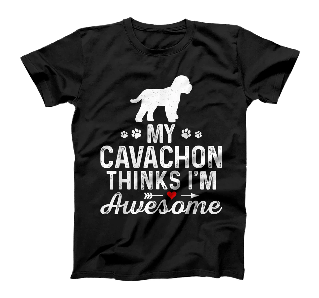 Personalized My Cavachon thinks I’m awesome best Pet Dog Owner Cavachon T-Shirt, Women T-Shirt