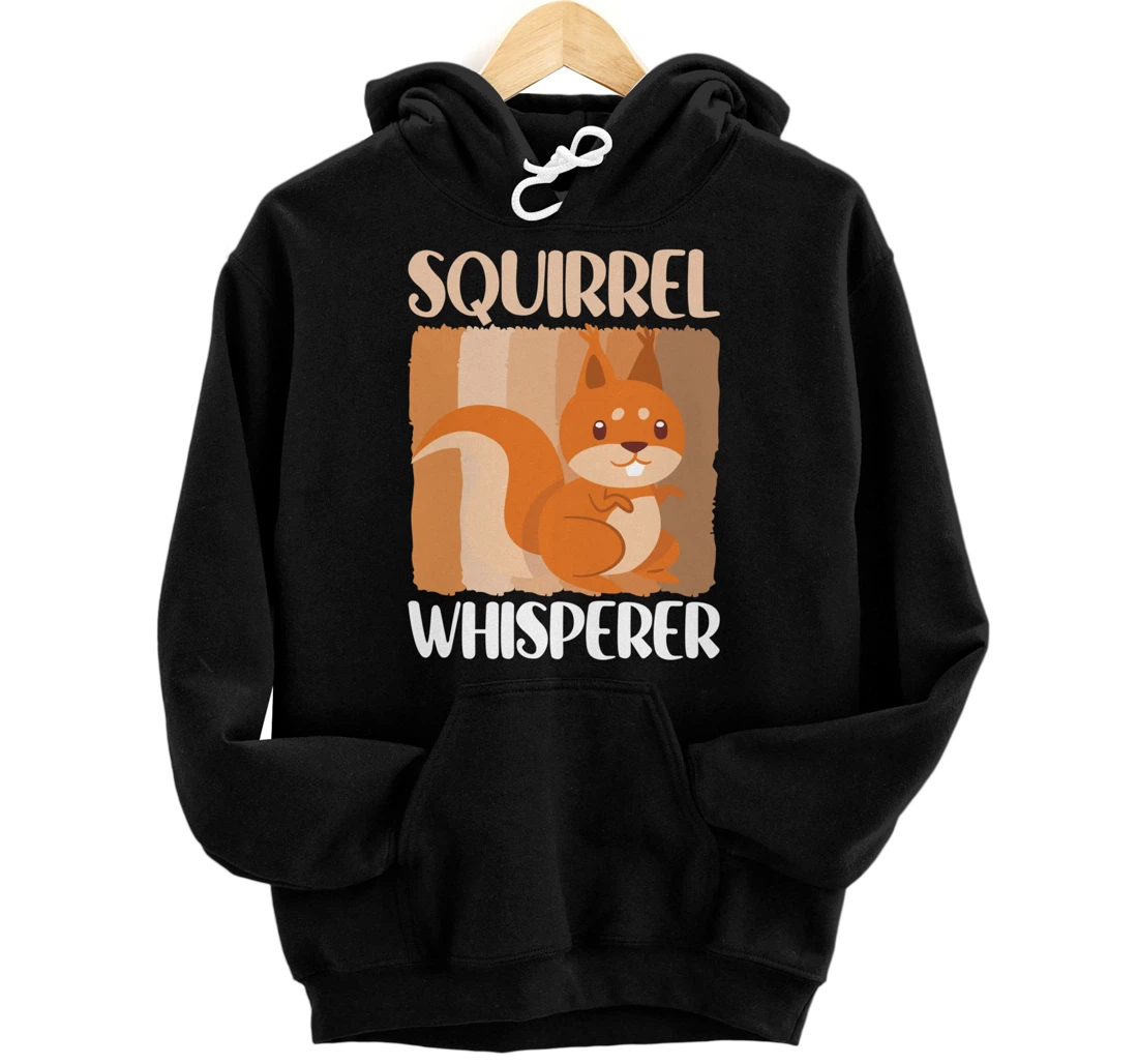 Personalized Retro Funny Forest Animal Lover Vintage Squirrel Whisperer Pullover Hoodie