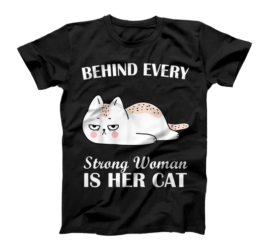 Personalized Behind every strong woman is her cat T-Shirt, Kid T-Shirt and Women T-Shirt