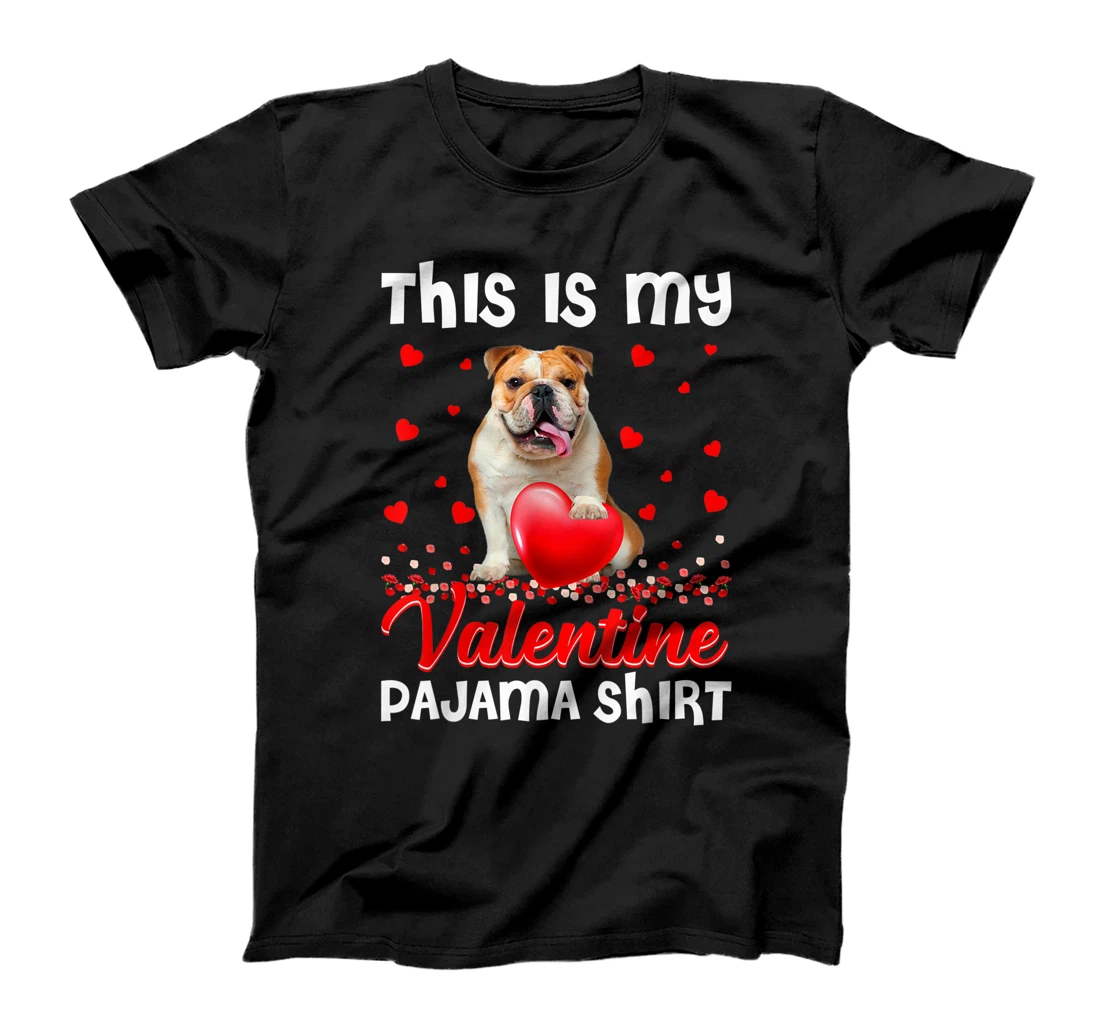 Personalized Womens This Is My English Bulldog Dog Valentines Hearts Puppy Lover T-Shirt, Kid T-Shirt and Women T-Shirt
