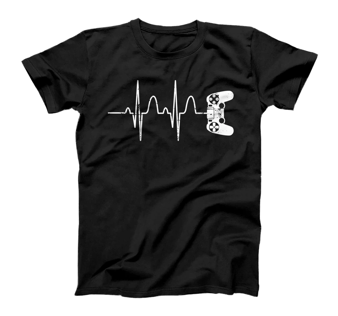 Personalized Gamer Heartbeat T-Shirt Video Game Lover Gift T-Shirt
