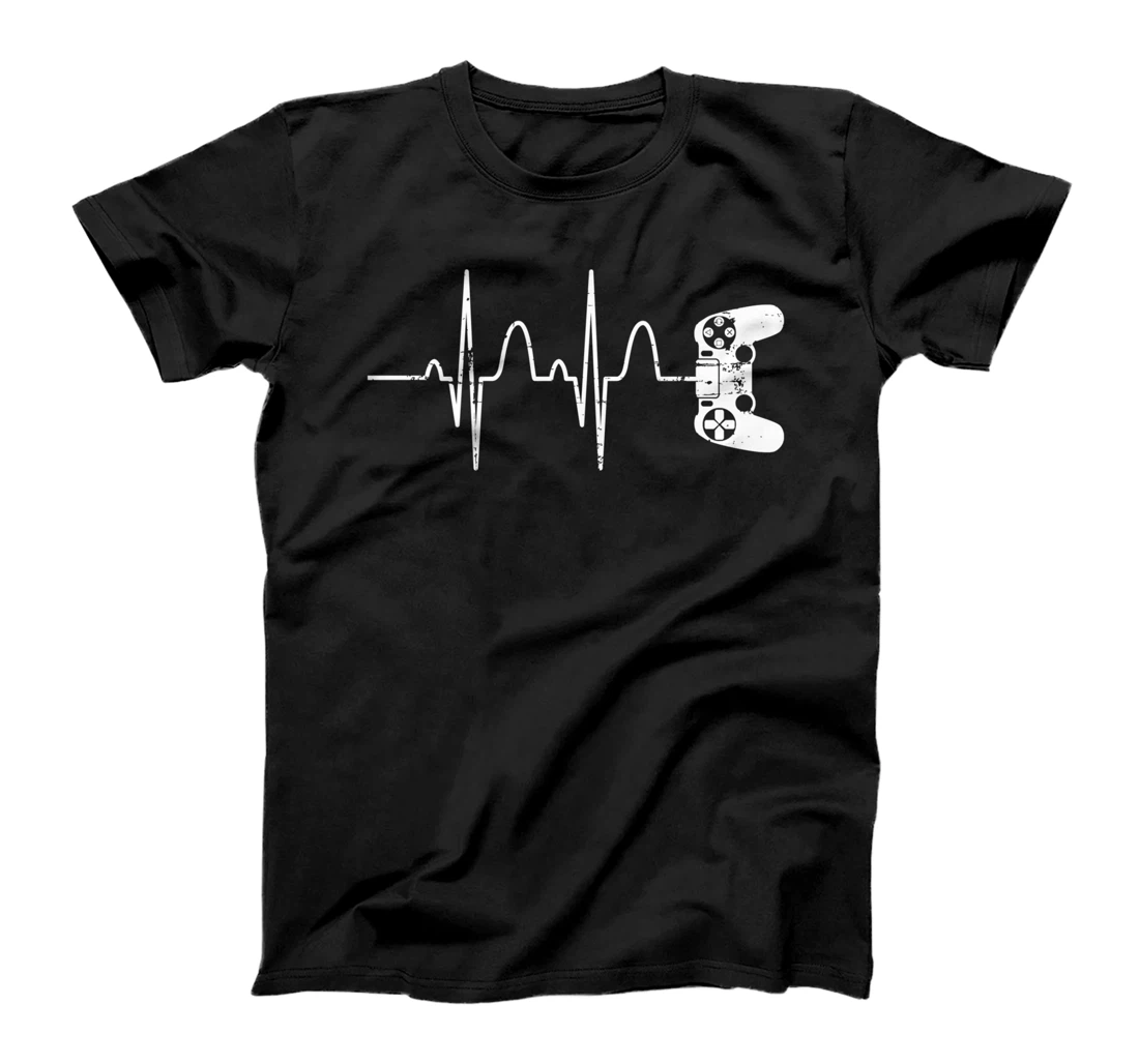 Personalized Gamer Heartbeat T-Shirt Video Game Lover Gift T-Shirt