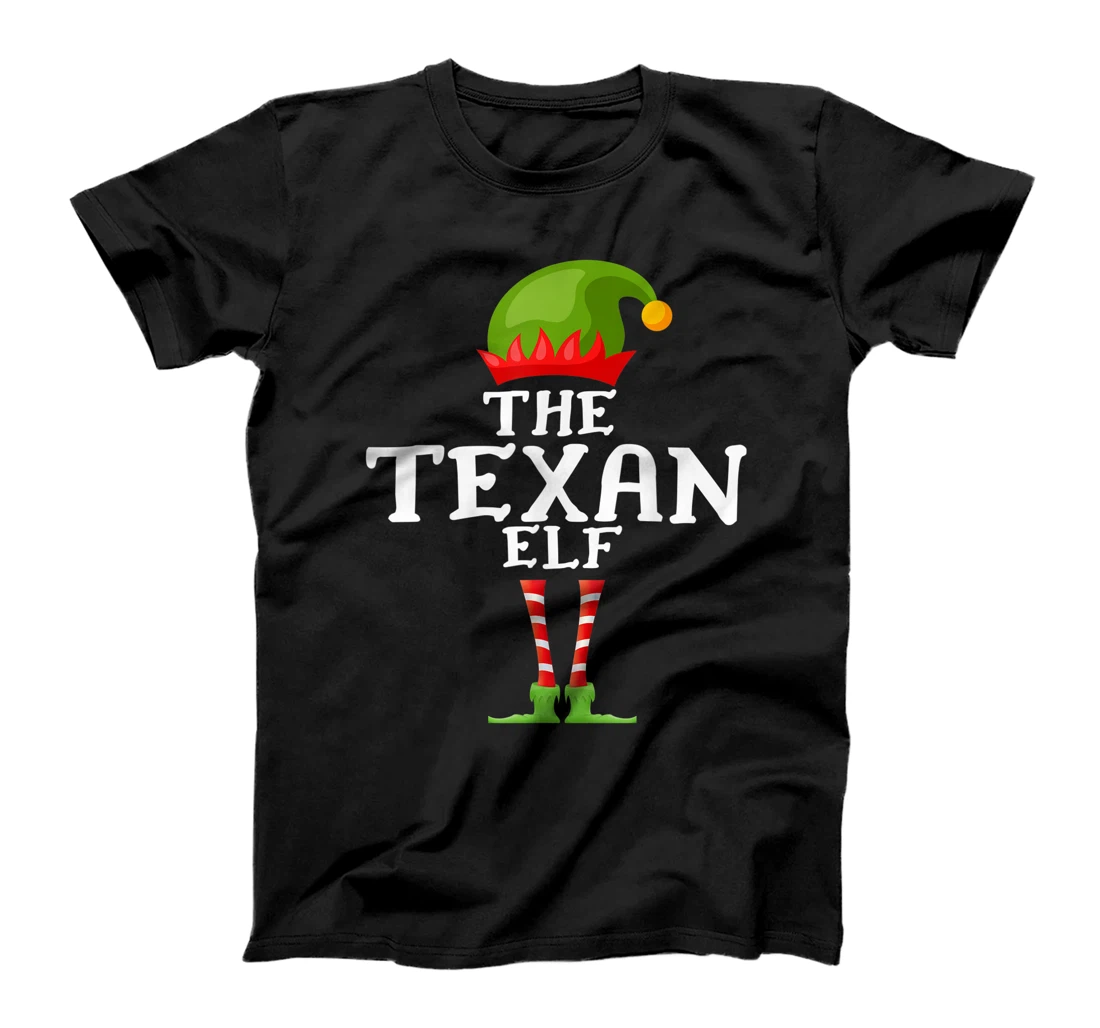 Personalized Womens The Texan Elf Matching Family Holidays T-Shirt, Kid T-Shirt and Women T-Shirt