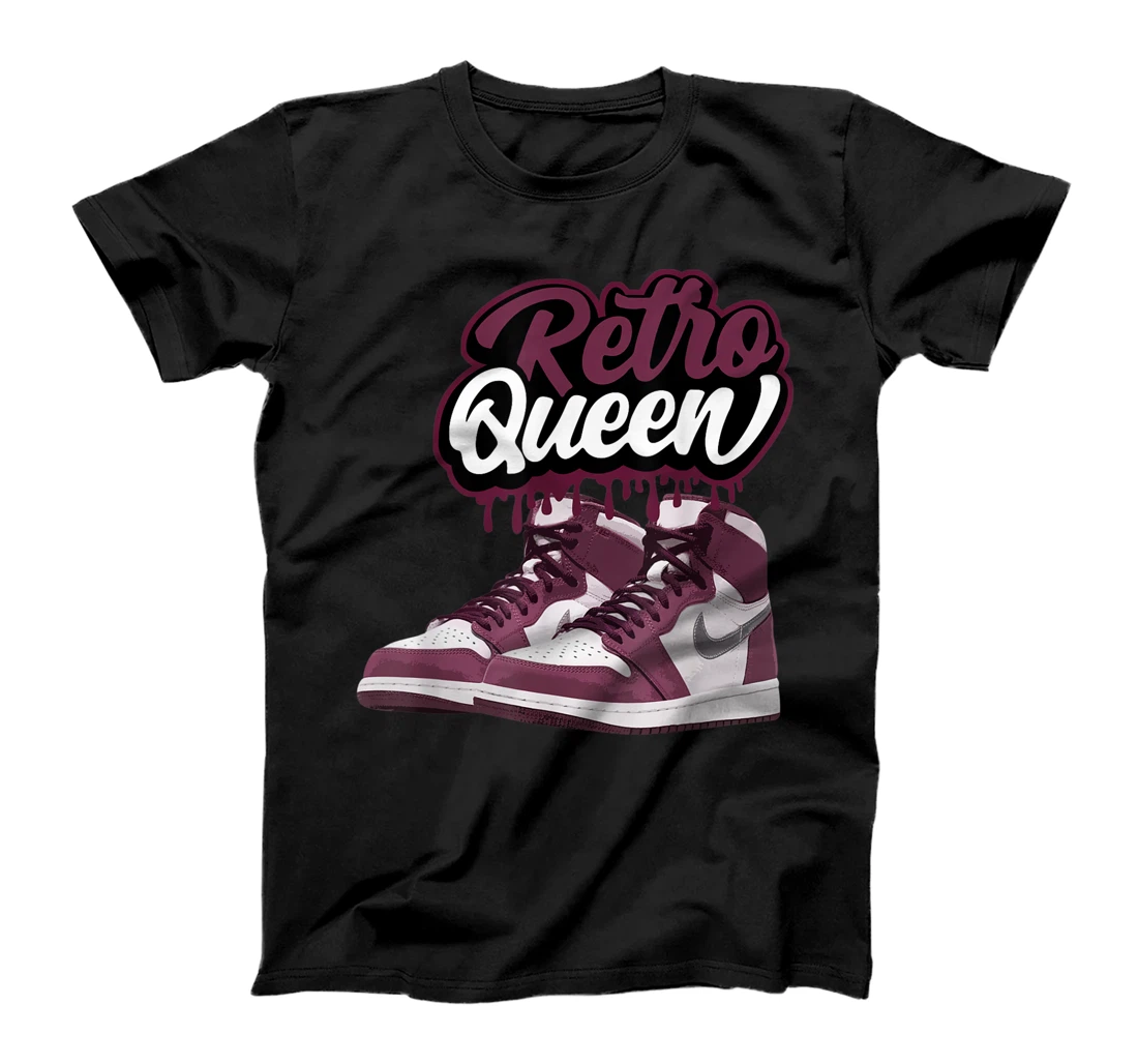 Personalized Retro Queen Sneaker Matching 1 Retro High OG Bordeaux T-Shirt, Kid T-Shirt and Women T-Shirt