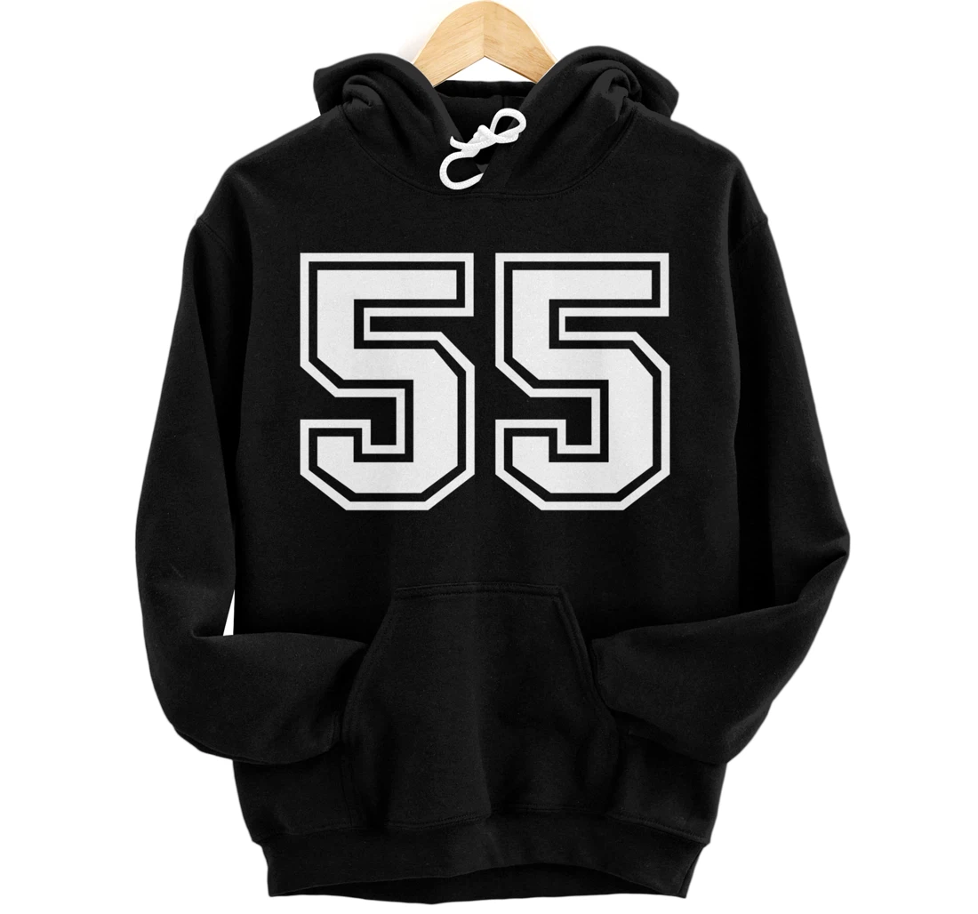 Personalized Number #55 Sports Jersey Lucky Favorite Number Pullover Hoodie