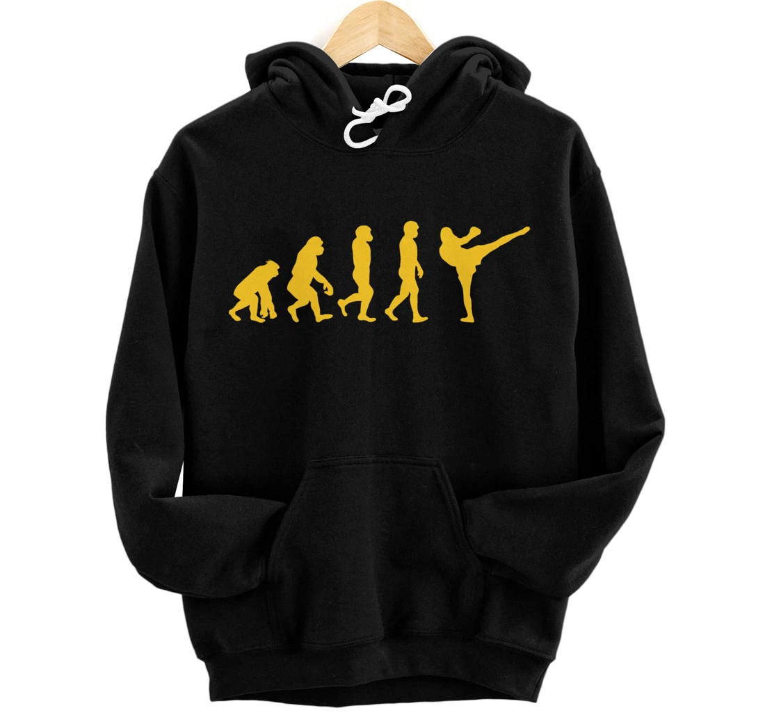 Personalized Funny Human Ape Gorilla Evolution Karate Boxing Kickboxing Pullover Hoodie