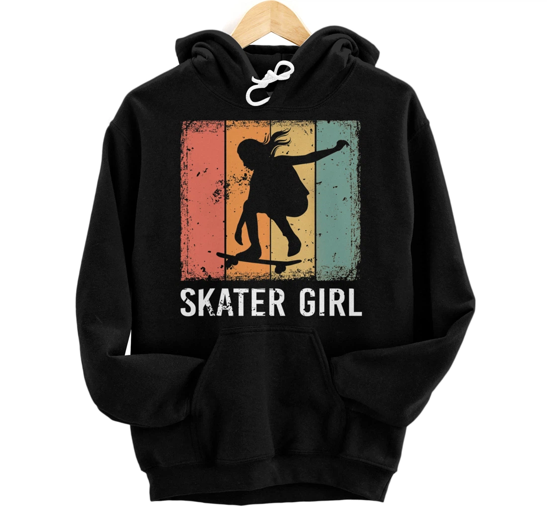 Personalized Cool Skater Art Women Girls Skateboarding Skateboard Pullover Hoodie