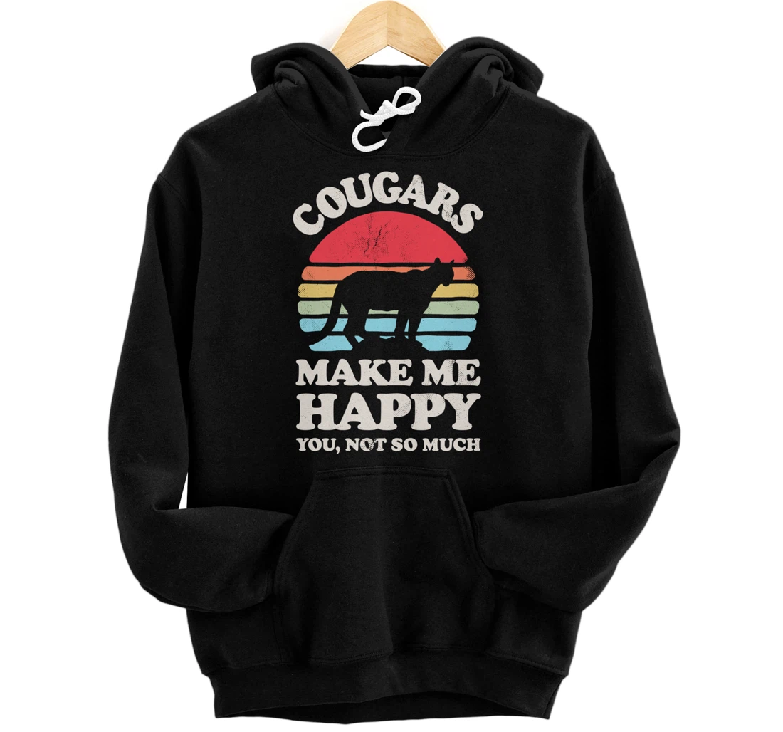 Personalized Cougars Make Me Happy You Not So Much Cougar Lover Retro Men Pullover Hoodie