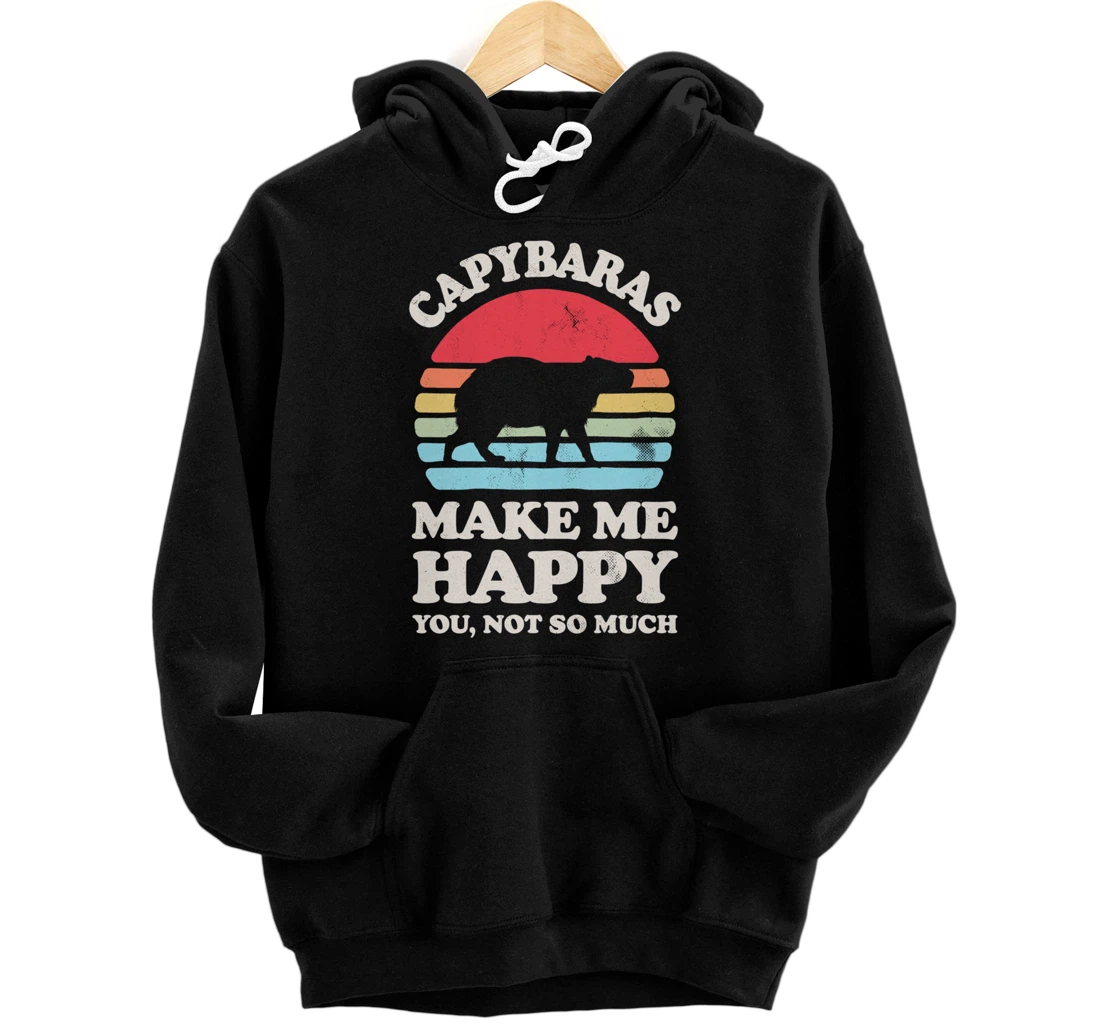 Personalized Capybaras Make Me Happy You Not So Much Capybara Lover Retro Pullover Hoodie