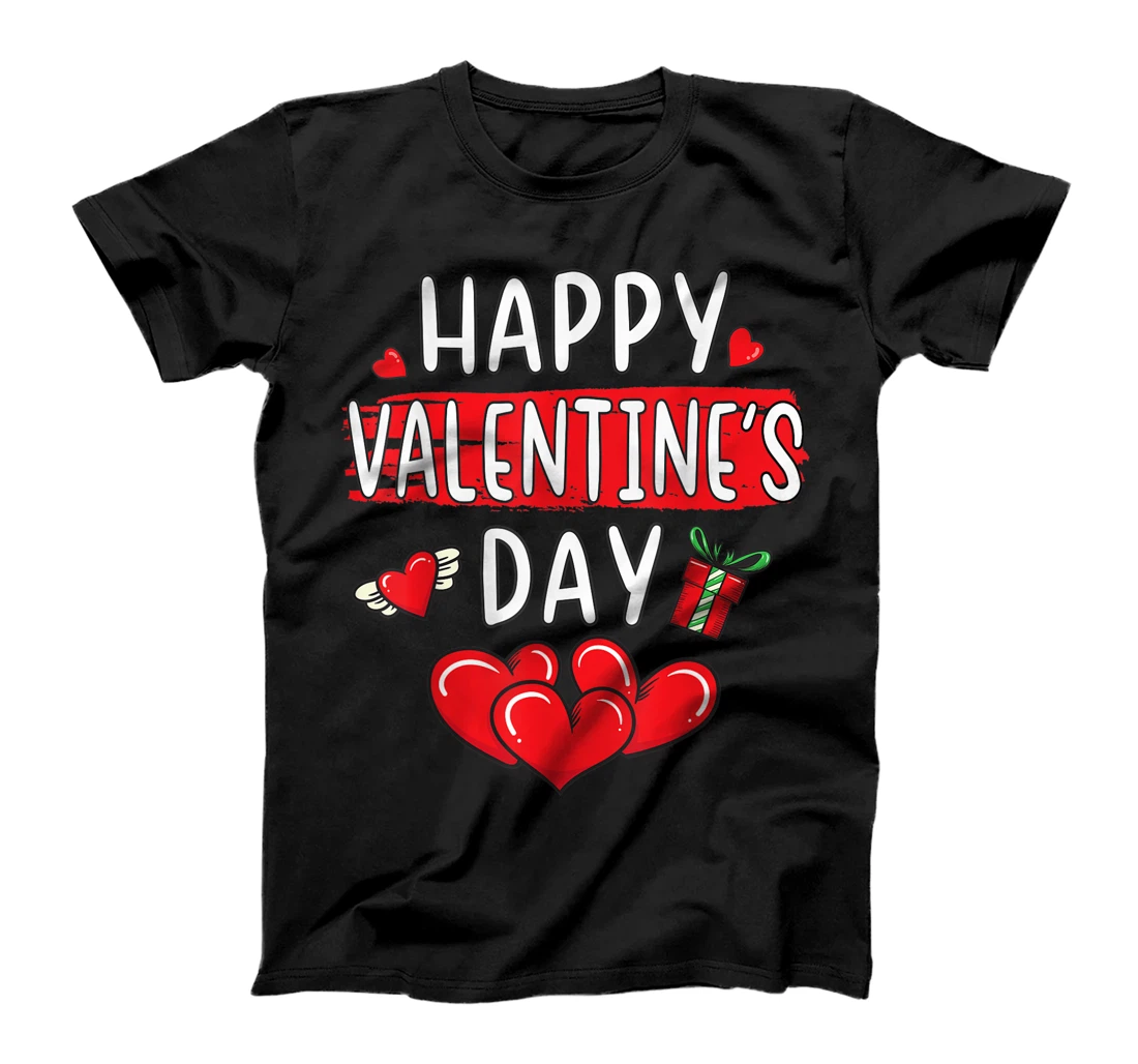 Personalized Happy Valentine's Day Women Men Hearts Valentines Day Couple T-Shirt, Kid T-Shirt and Women T-Shirt