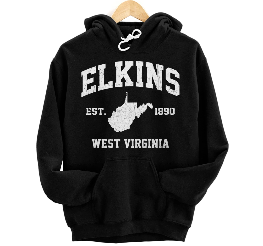 Personalized Elkins West Virginia WV vintage State Athletic style Pullover Hoodie