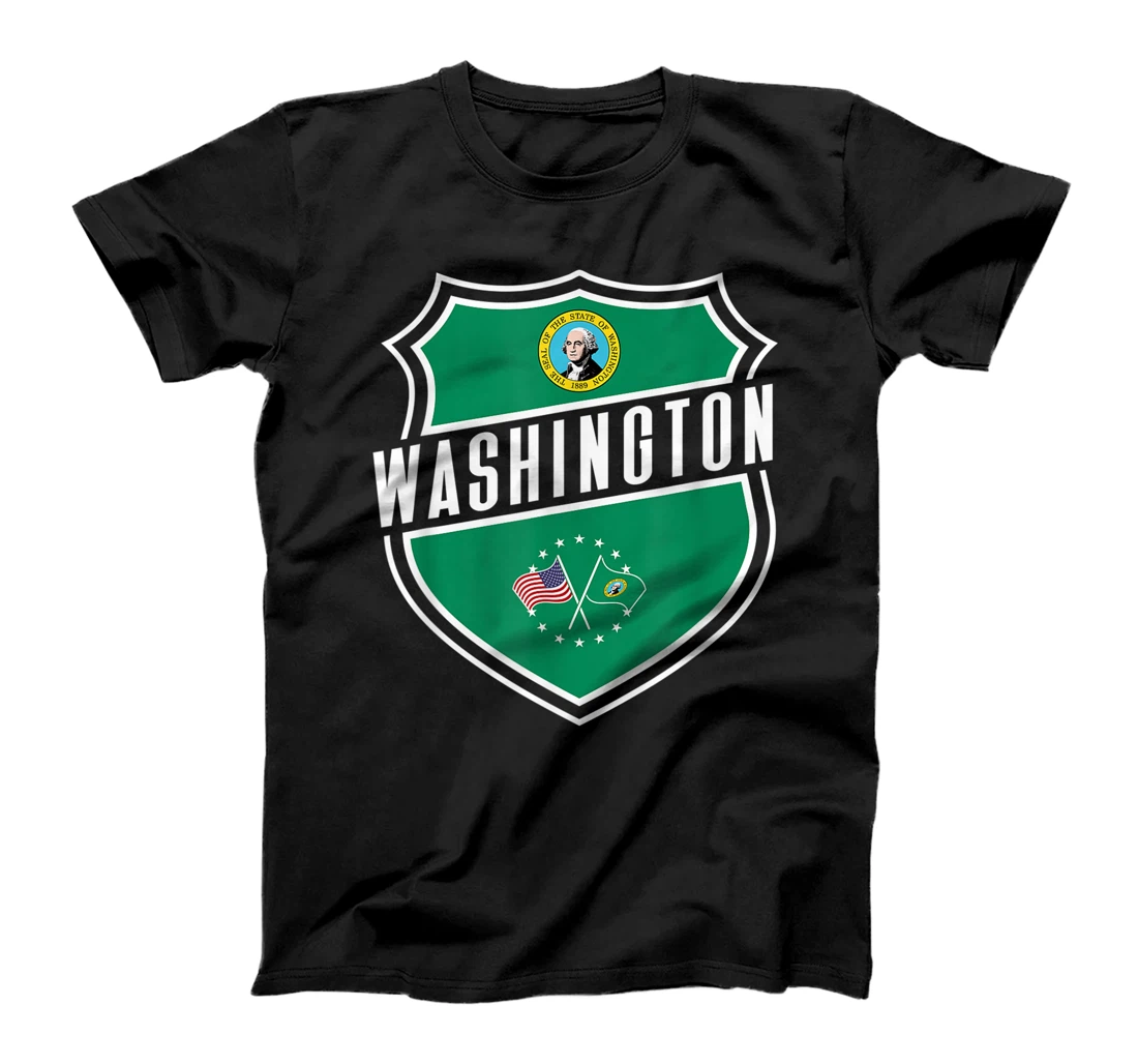 Personalized USA and Washington Flag T-Shirt, Kid T-Shirt and Women T-Shirt