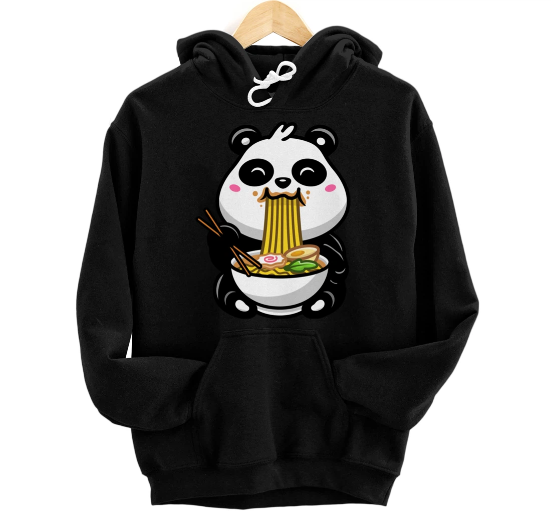 Personalized Ramen Noodles Panda Bear Pullover Hoodie