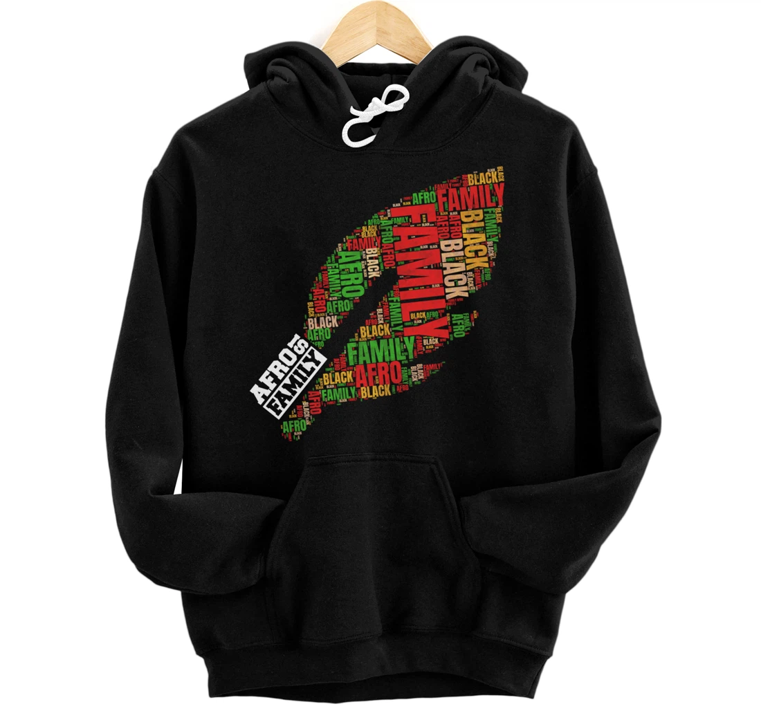 Personalized Inspirational Afro Lovable Family Illustration Pullover Hoodie