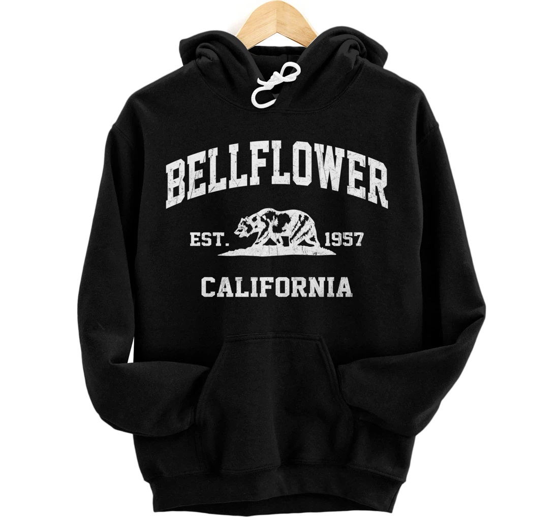 Personalized Bellflower California CA vintage state Athletic style Pullover Hoodie