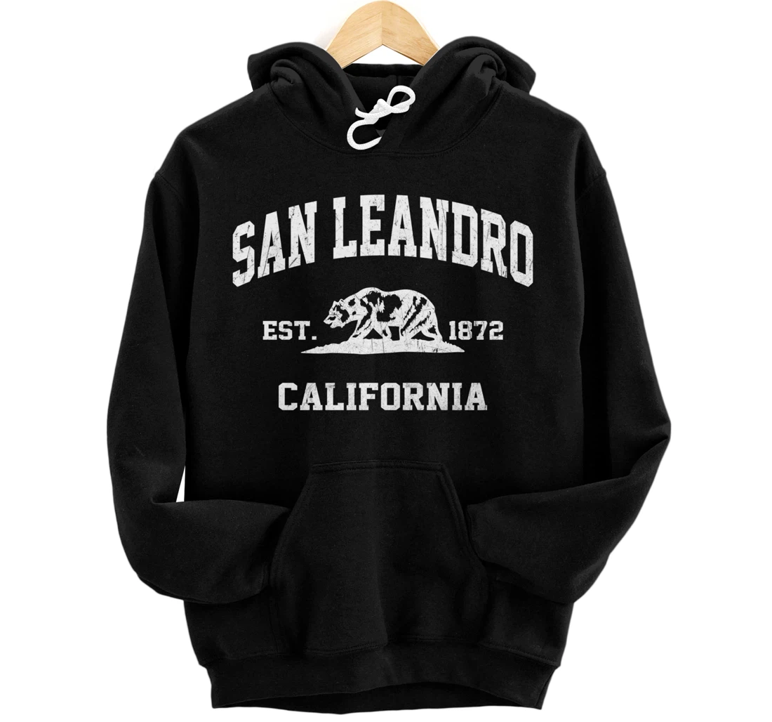 Personalized San Leandro California CA vintage state Athletic style Pullover Hoodie