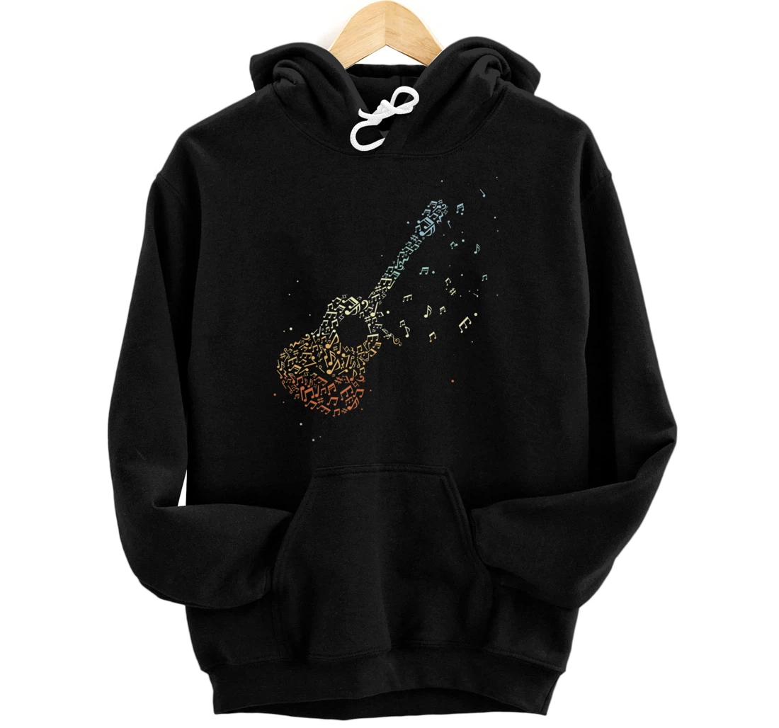 Personalized Guitar Gifts Men Music Notes Guitarist Musician Music Lover Pullover Hoodie