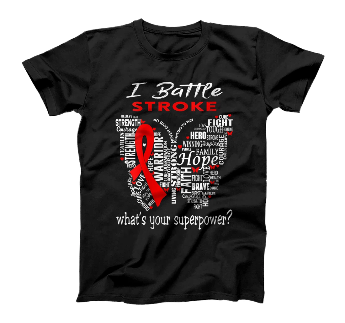 Personalized Womens I Battle Stroke What's Your Superpower? T-Shirt, Women T-Shirt