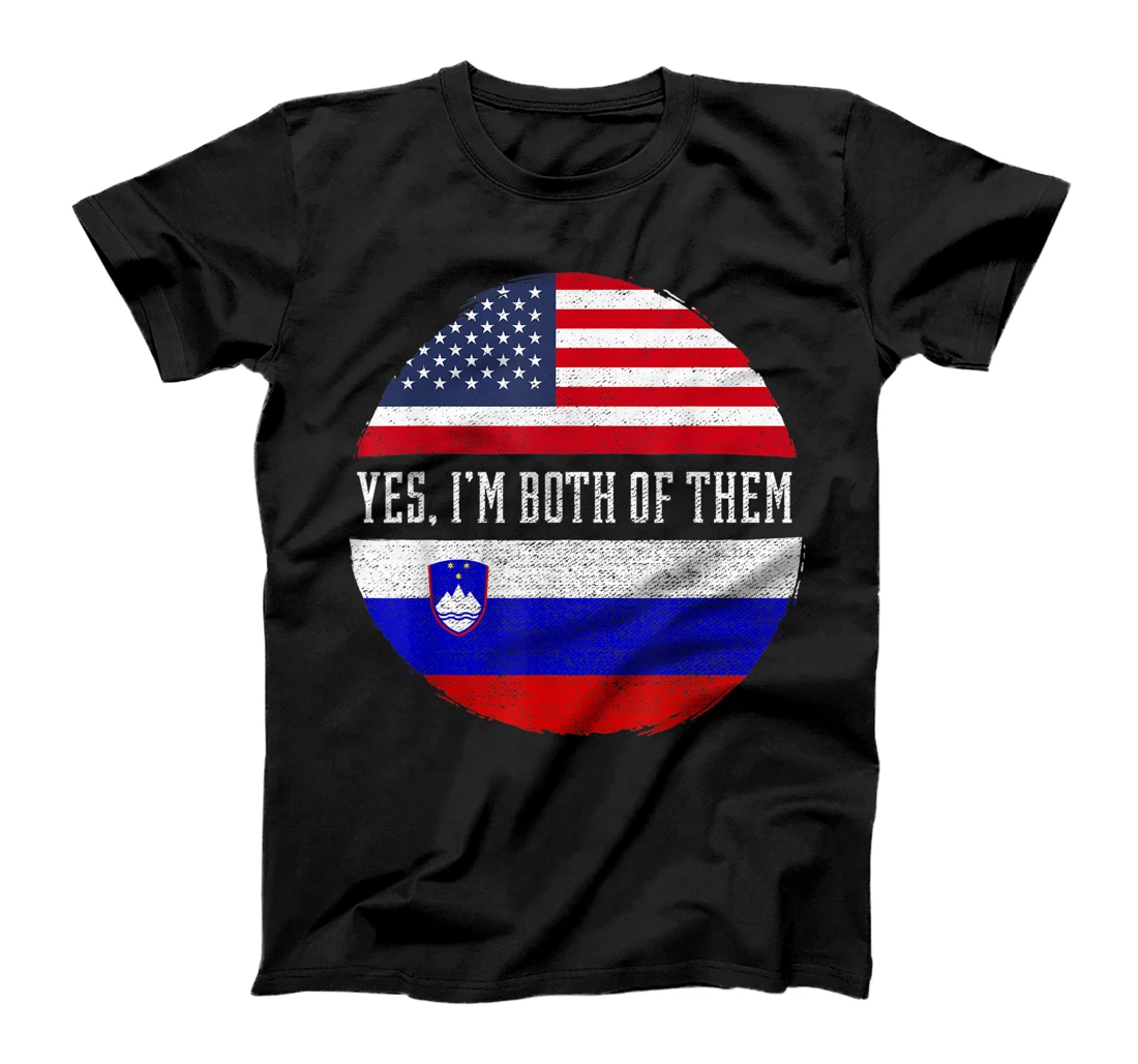 Personalized Half American Half Slovenian USA Flag Slovenia Heritage DNA T-Shirt, Kid T-Shirt and Women T-Shirt