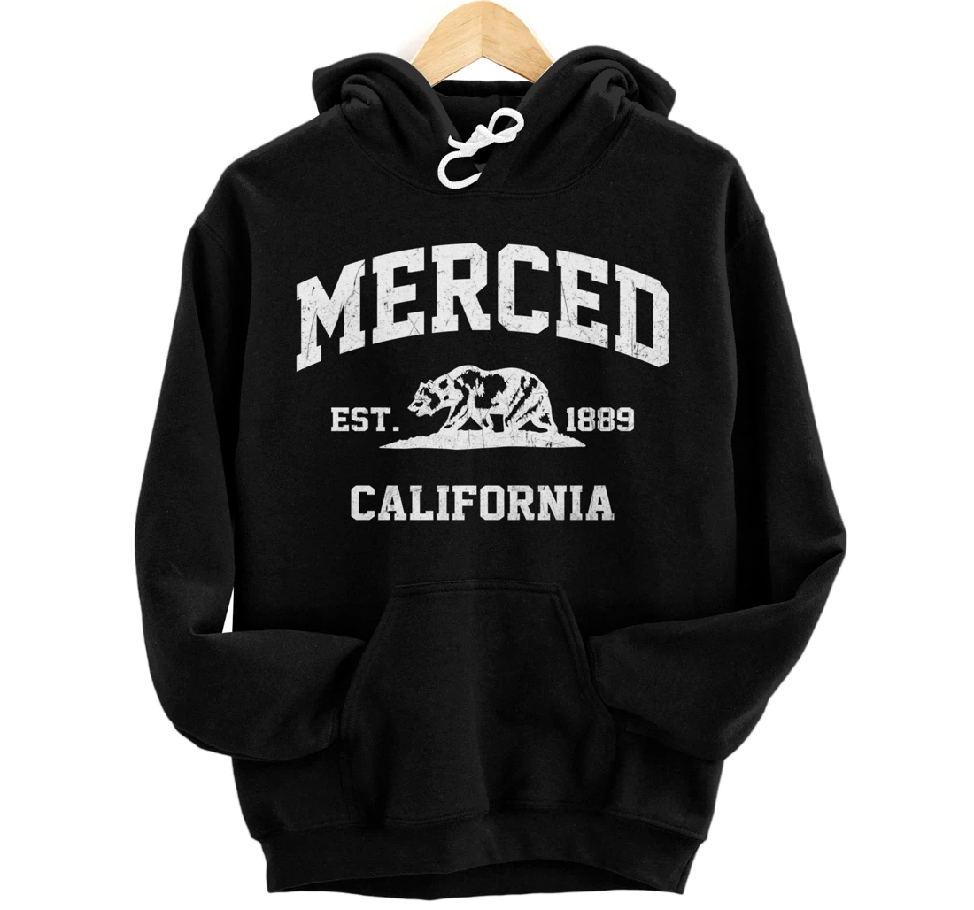 Personalized Merced California CA vintage state Athletic style Pullover Hoodie