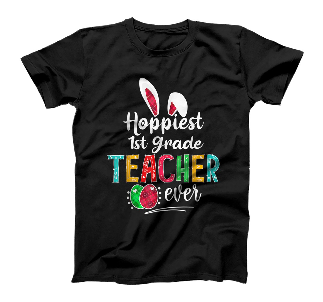 Personalized Hoppiest First Grade Teacher Ever Easter Bunny Teacher T-Shirt, Women T-Shirt