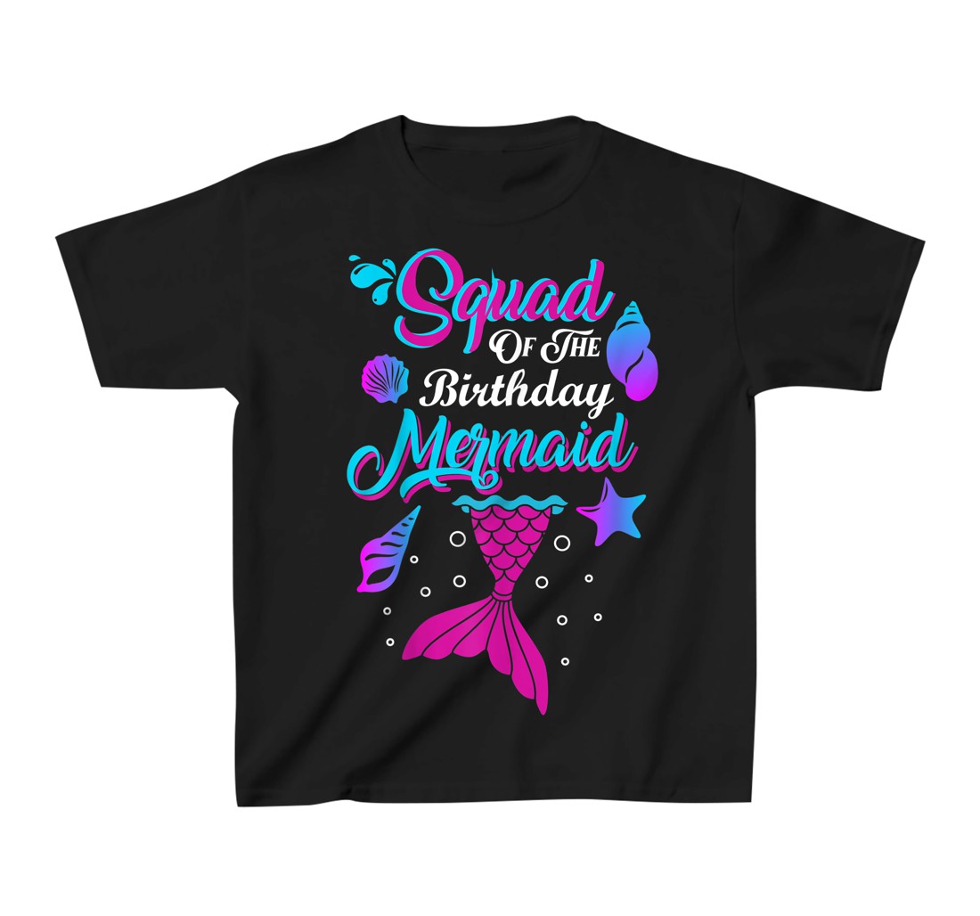 Squad Of The Birthday Mermaid Birthday Party Mermaid Squad T Shirt Kid