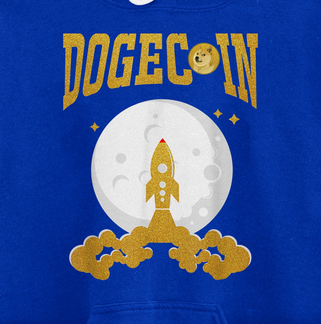 Dogecoin to the Moon Front and Back Print Pullover Hoodie ...