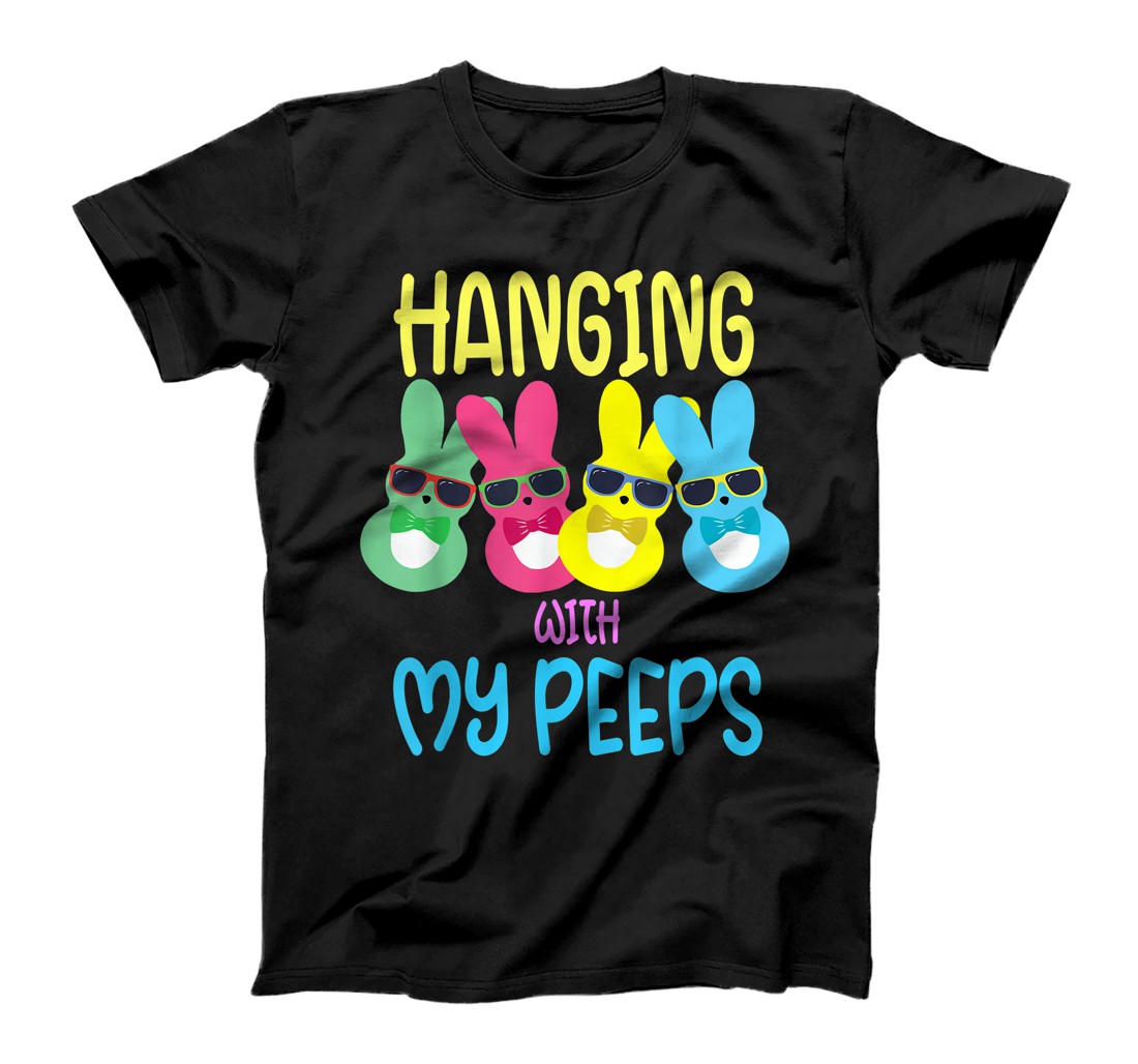 Personalized Hanging With My Peeps Bunny Easter Day Family Tee T-Shirt, Kid T-Shirt