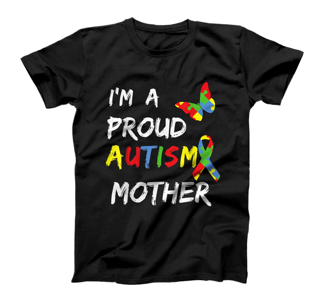 Personalized I'm a Proud Autism Mother Awareness Puzzle Ribbon Mom T-Shirt, Kid T-Shirt