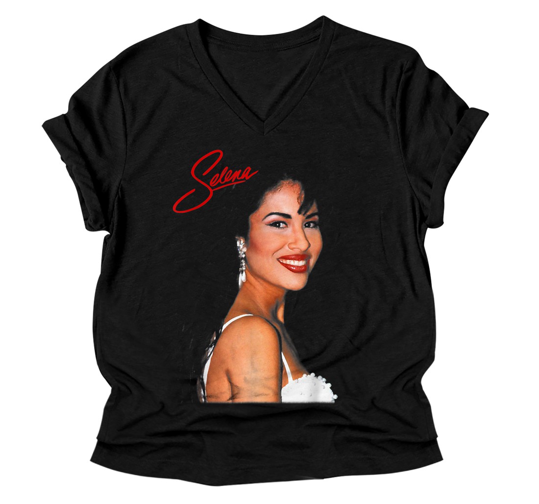 Personalized Vintage Selenas Quintanilla love Retro Music 80s 70s V-Neck T-Shirt