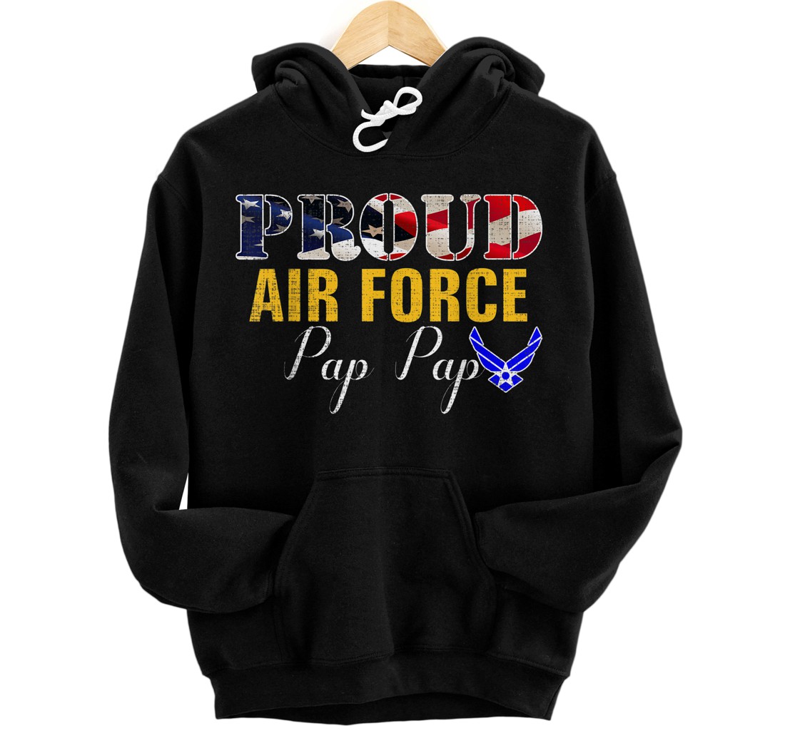 Personalized Proud Air Force Pap Pap With American Flag Gift Veteran Day Pullover Hoodie