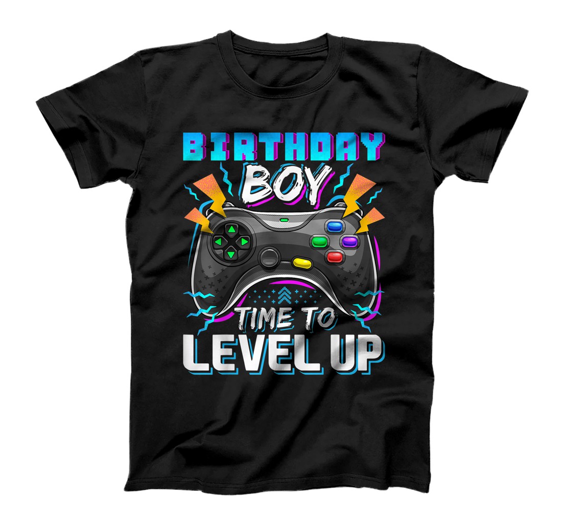 Personalized Birthday Boy Time to Level Up Video Game Birthday Gamer T-Shirt, Kid T-Shirt