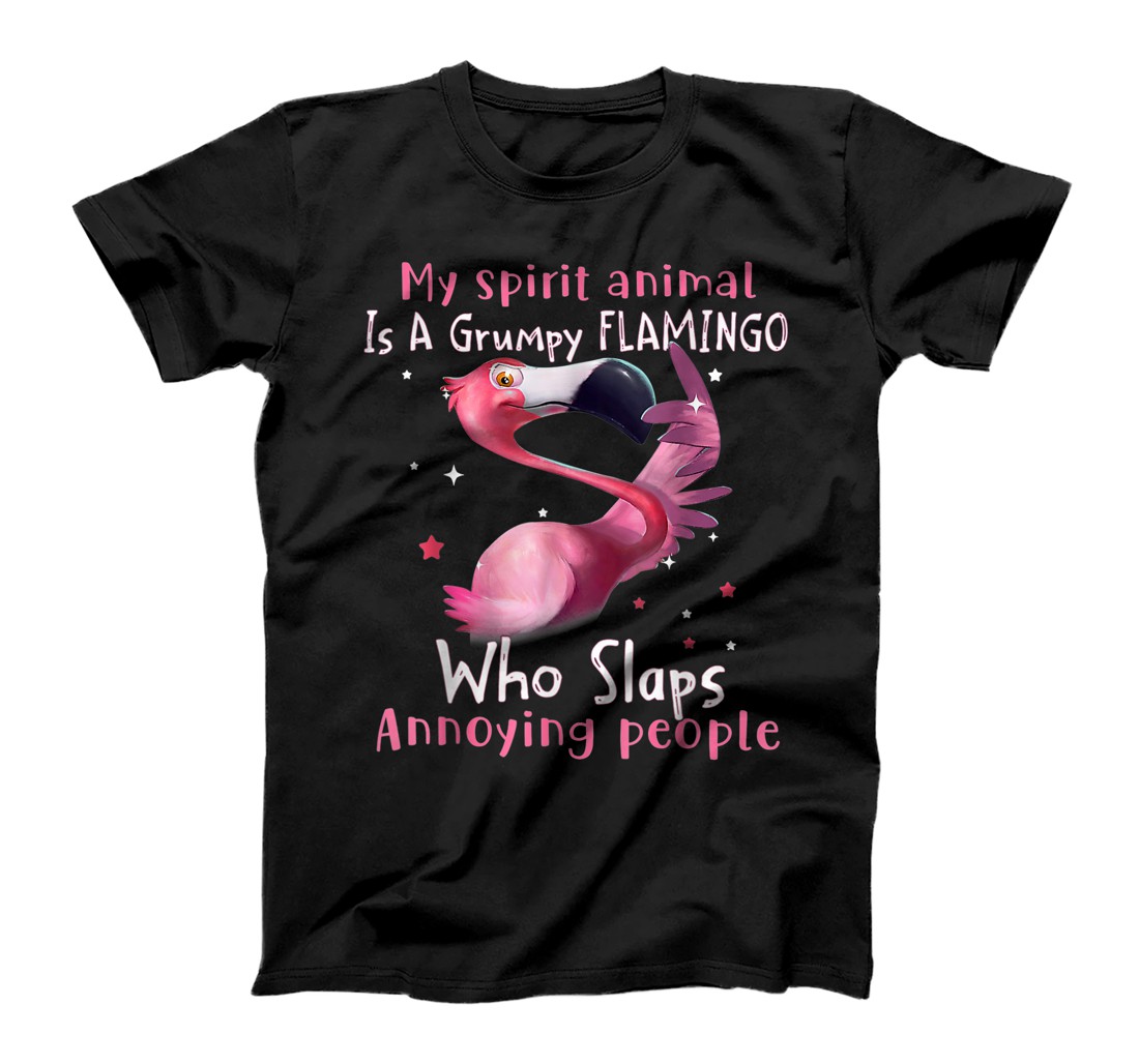 Personalized My Spirit Animal Is A Grumpy Flamingo T-Shirt, Women T-Shirt
