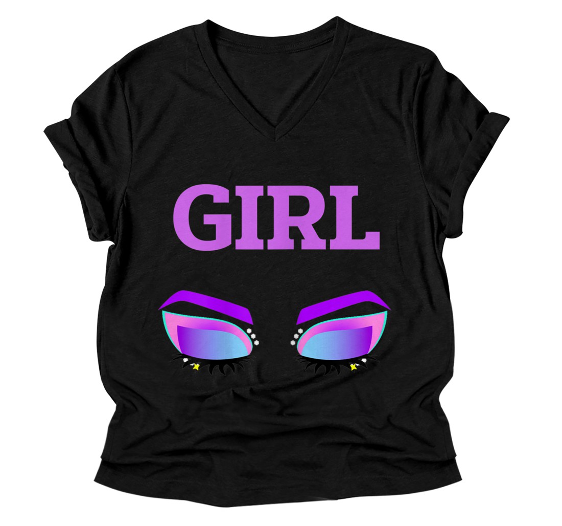 Personalized Girl V-Neck T-Shirt