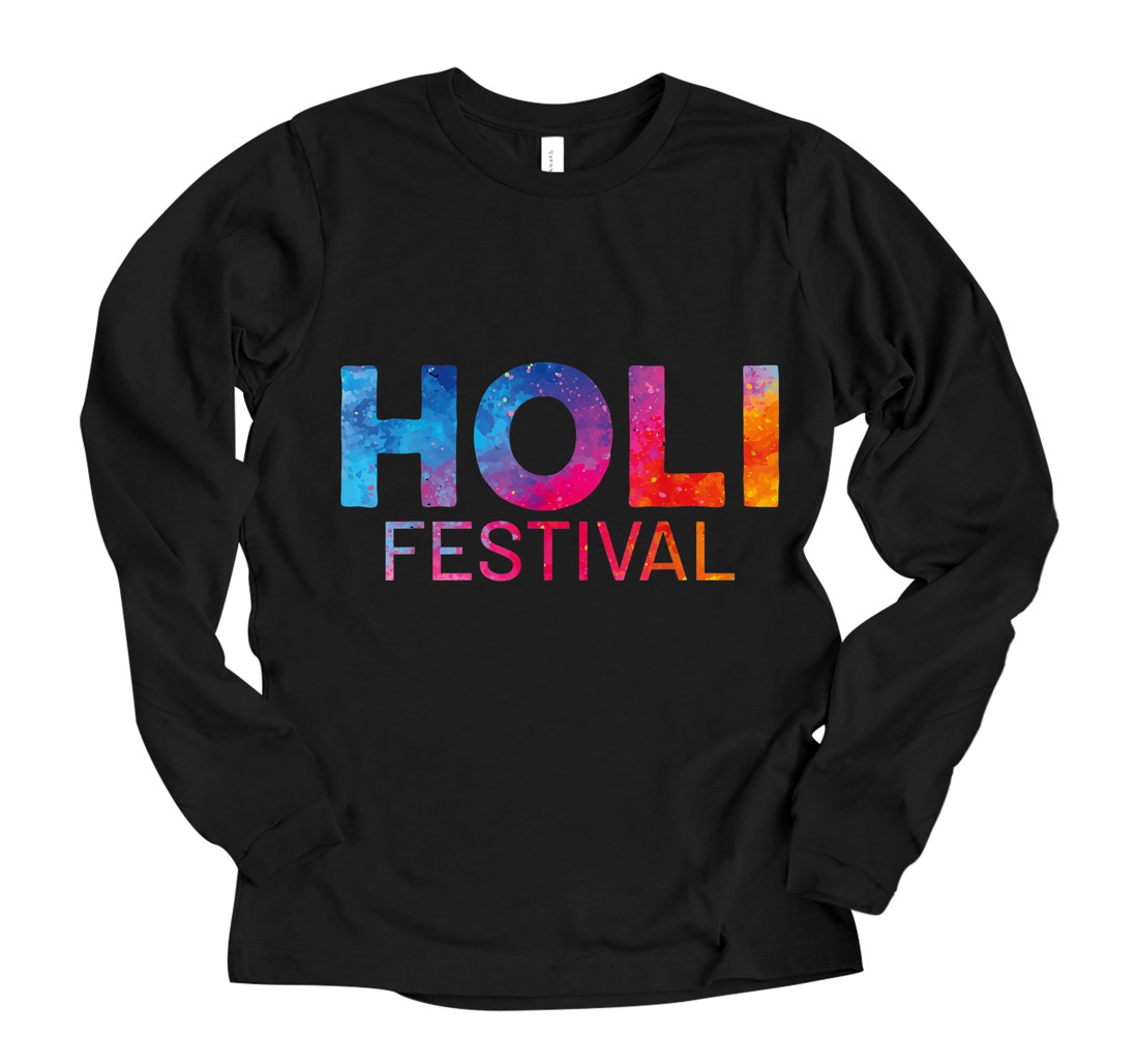 Personalized Holi Festival Happy India Colors Spring Long Sleeve T-Shirt