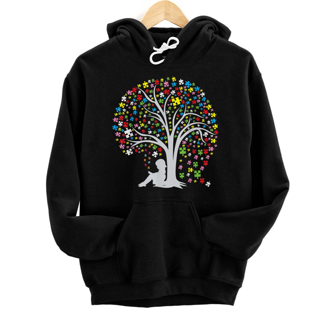 Personalized Floral Puzzle of Tree Autism Awareness for Mom Women Pullover Hoodie