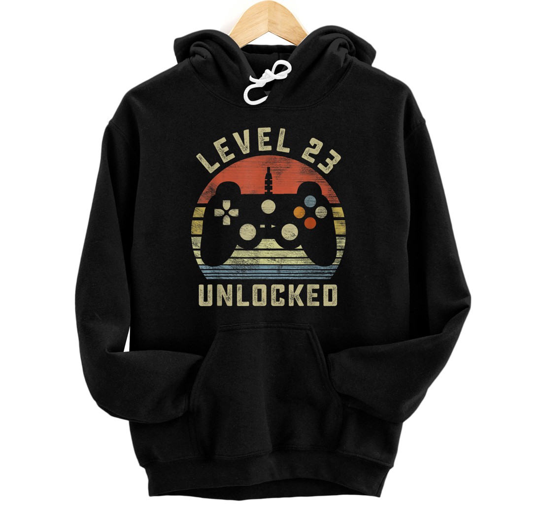 Personalized Level 23 Unlocked 23rd Birthday Video Game Birthday Gift Pullover Hoodie