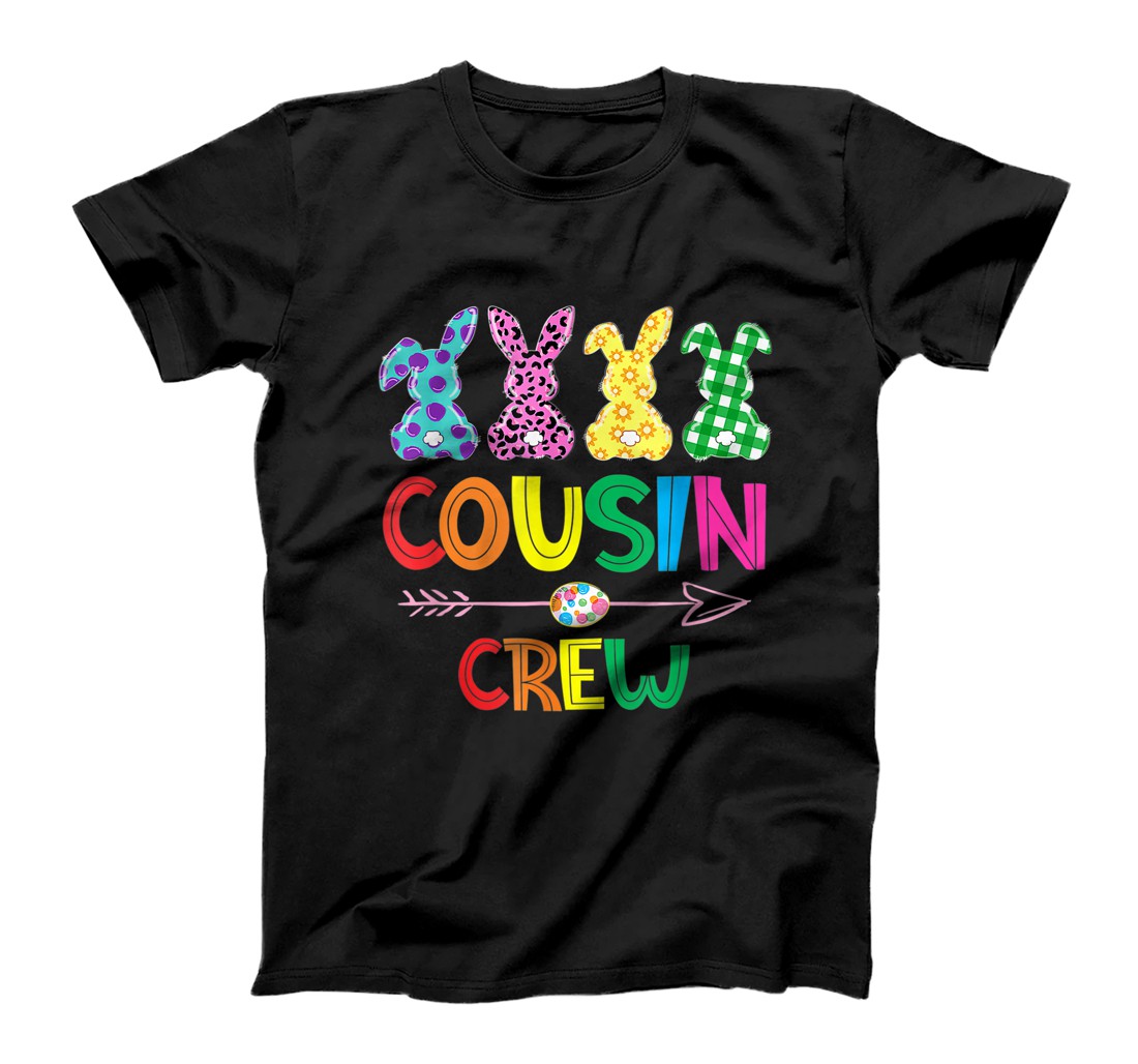 Personalized Cousin Crew Cute Bunny Rabbit Matching Easter Day Party T-Shirt, Kid T-Shirt