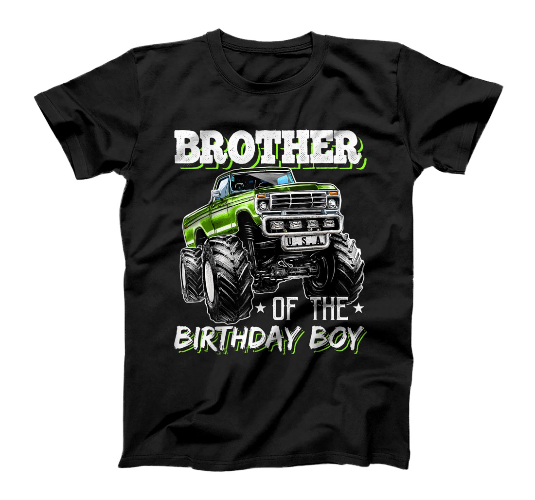 Personalized Brother of the Birthday Boy Monster Truck Birthday T-Shirt, Kid T-Shirt